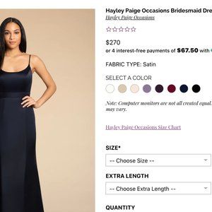 Hayley Paige Black Bridesmaids Dress